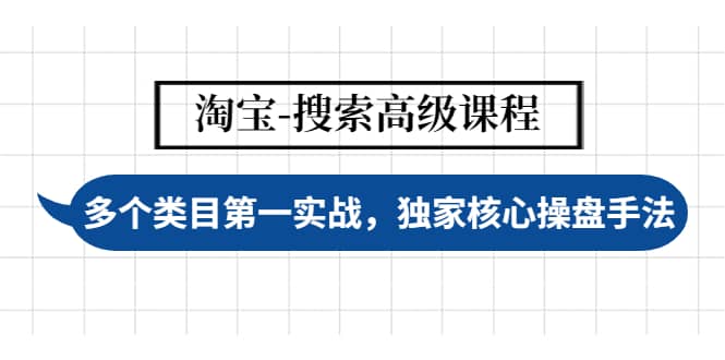 淘宝-搜索高级课程：多个类目第一实战，独家核心操盘手法网创库-网创项目资源站-副业项目-创业项目-搞钱项目网创库
