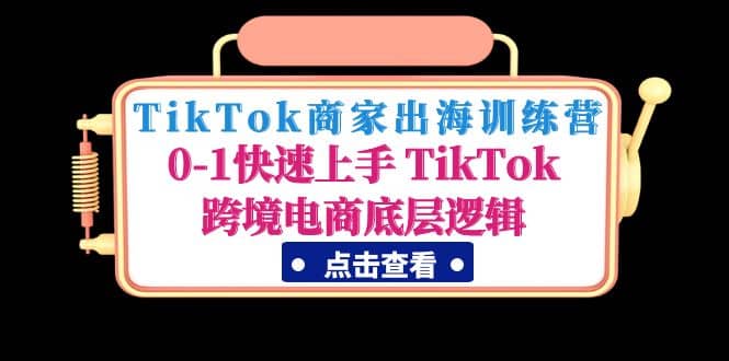 TikTok商家出海训练营：0-1快速上手 TikTok跨境电商底层逻辑(无水印)网创库-网创项目资源站-副业项目-创业项目-搞钱项目网创库