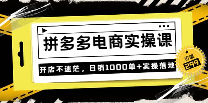 《拼多多电商实操课》开店不迷茫，日销1000单+实操落地（价值299元）网创库-网创项目资源站-副业项目-创业项目-搞钱项目网创库
