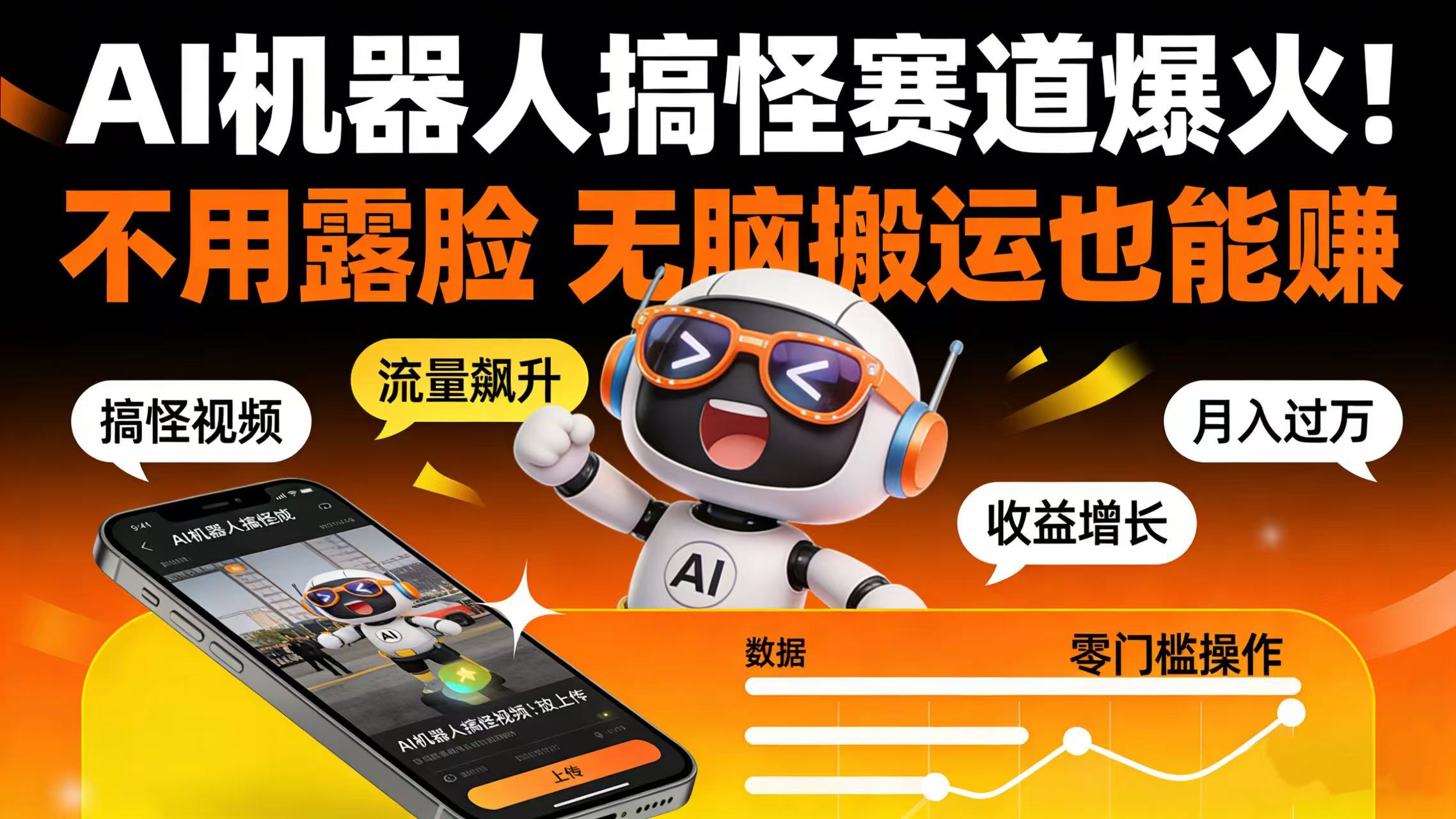 AI 机器人搞怪赛道爆火！不用露脸 无脑搬运也能赚网创库-网创项目资源站-副业项目-创业项目-搞钱项目网创库