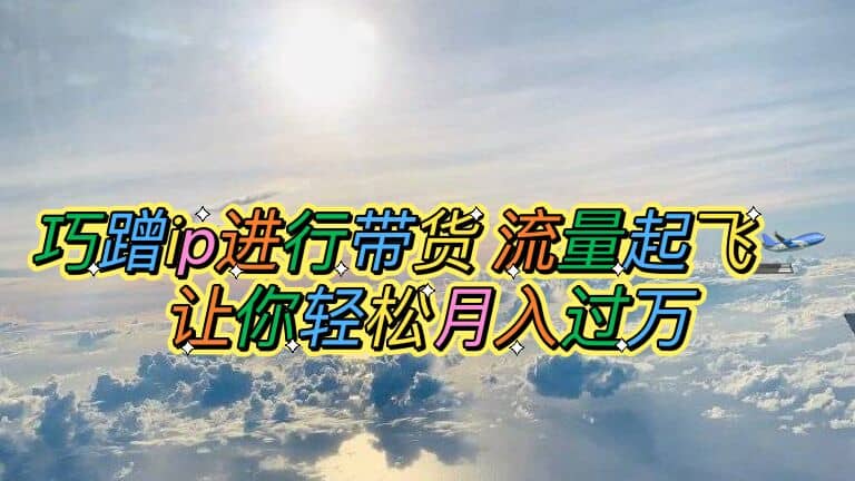 巧蹭ip进行带货，流量起飞，让你轻松月入过万网创库-网创项目资源站-副业项目-创业项目-搞钱项目网创库