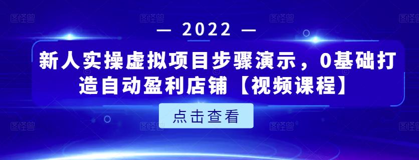 新人实操虚拟项目步骤演示，0基础打造自动盈利店铺【视频课程】网创库-网创项目资源站-副业项目-创业项目-搞钱项目网创库