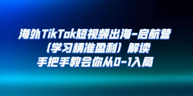 海外TikTok短视频出海-启航营（学习精准盈利）解读，手把手教会你从0-1入局网创库-网创项目资源站-副业项目-创业项目-搞钱项目网创库