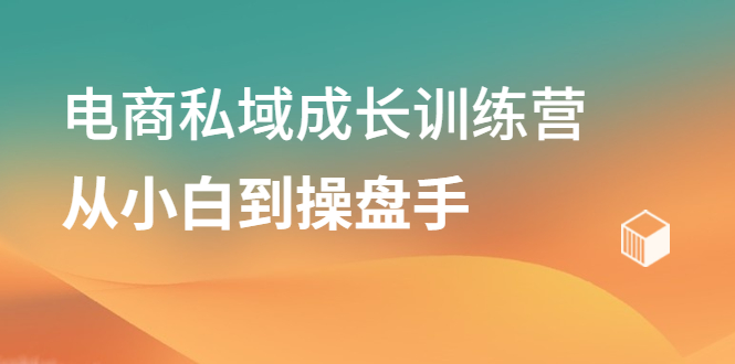 电商私域成长训练营，从小白到操盘手网创库-网创项目资源站-副业项目-创业项目-搞钱项目网创库