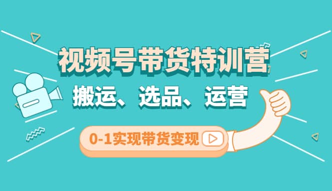 视频号带货特训营(第3期)：搬运、选品、运营、0-1实现带货变现网创库-网创项目资源站-副业项目-创业项目-搞钱项目网创库