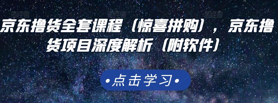 京东撸货全套课程（惊喜拼购），京东撸货项目深度解析（附软件）网创库-网创项目资源站-副业项目-创业项目-搞钱项目网创库