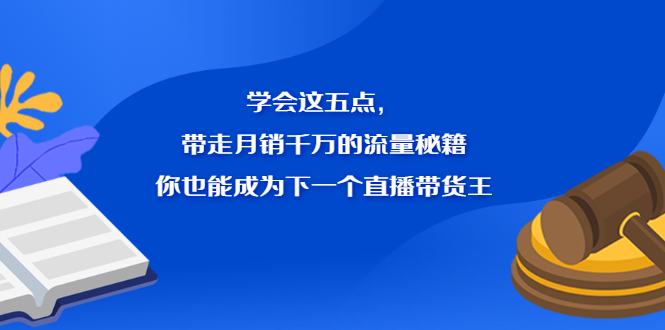 学会这五点，带走月销千万的流量秘籍，你也能成为下一个直播带货王网创库-网创项目资源站-副业项目-创业项目-搞钱项目网创库