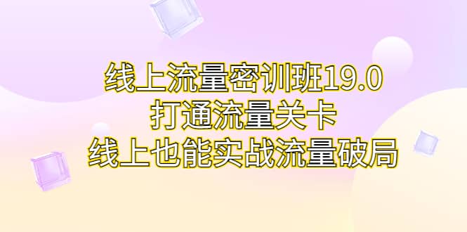 线上流量密训班19.0，打通流量关卡，线上也能实战流量破局网创库-网创项目资源站-副业项目-创业项目-搞钱项目网创库