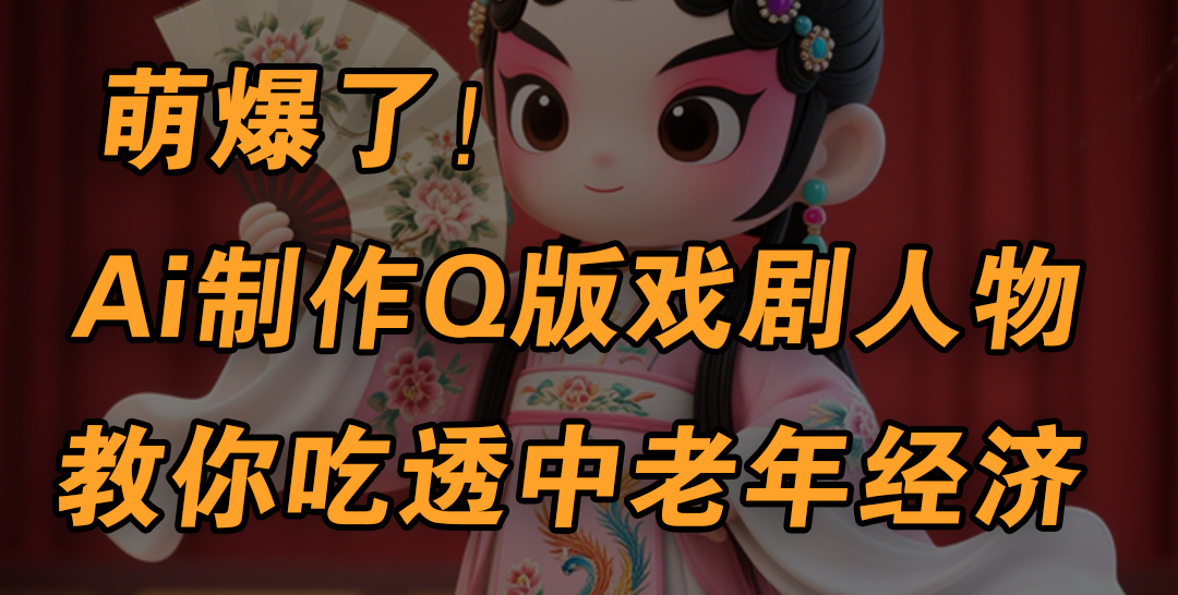 用Ai制作Q版戏剧人物，手把手教你吃透中老年经济，5分钟一个成品，多渠道变现网创库-网创项目资源站-副业项目-创业项目-搞钱项目网创库