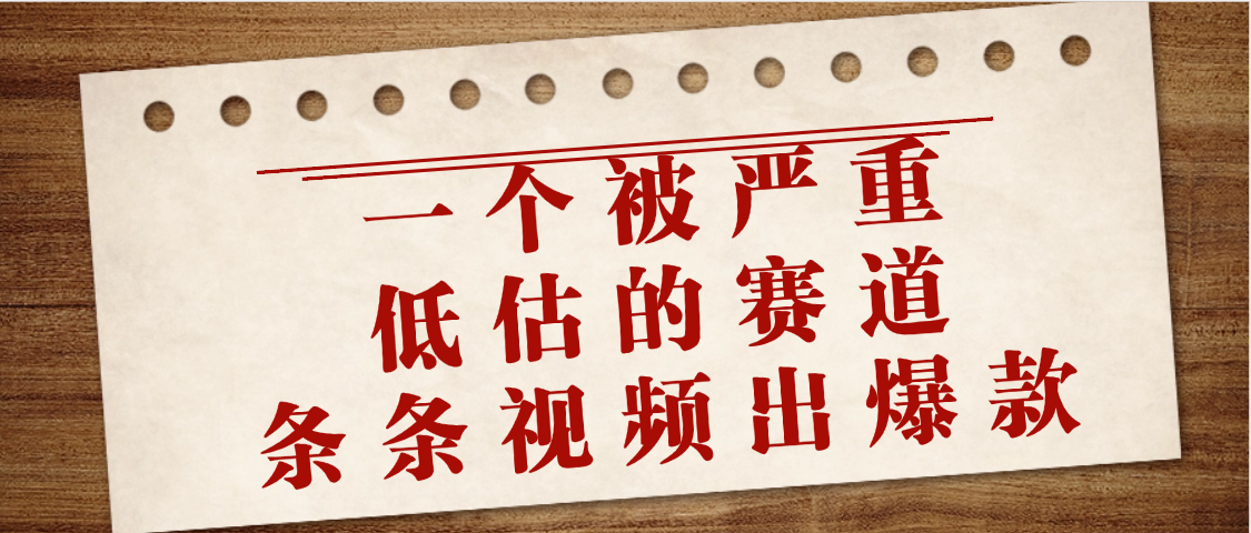 一个被严重低估的赛道，条条视频出爆款，一个月变现3万+网创库-网创项目资源站-副业项目-创业项目-搞钱项目网创库