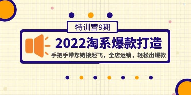 2022淘系爆款打造特训营9期：手把手带您链接起飞，全店运销，轻松出爆款网创库-网创项目资源站-副业项目-创业项目-搞钱项目网创库