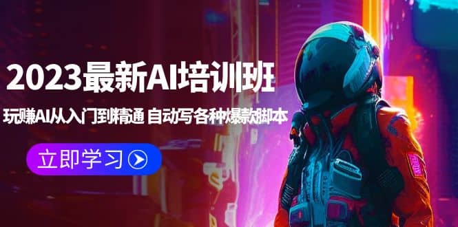 2023最新AI培训班：玩赚AI从入门到精通 自动写各种爆款脚本 (4月26更新)网创库-网创项目资源站-副业项目-创业项目-搞钱项目网创库