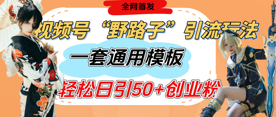 视频号“野路子”玩法，评论区疯狂截流，一套模板单日单号引流50+创业粉网创库-网创项目资源站-副业项目-创业项目-搞钱项目网创库