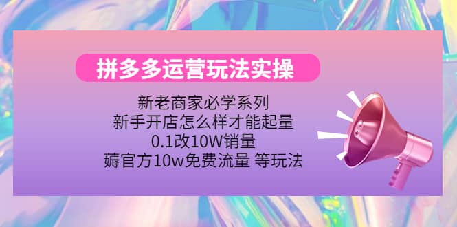 多多运营玩法实操网创库-网创项目资源站-副业项目-创业项目-搞钱项目网创库
