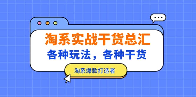 淘系实战干货总汇：各种玩法，各种干货，淘系爆款打造者网创库-网创项目资源站-副业项目-创业项目-搞钱项目网创库