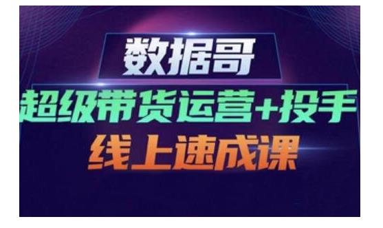 数据哥·超级带货运营+投手线上速成课，快速提升运营和熟悉学会投手技巧网创库-网创项目资源站-副业项目-创业项目-搞钱项目网创库
