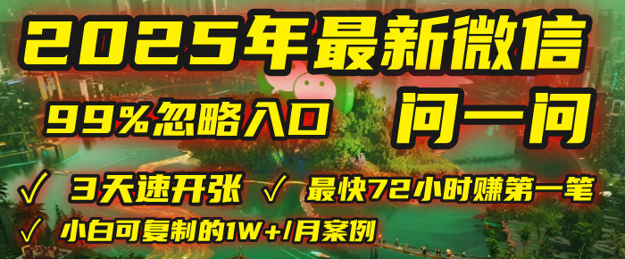 2025年，被99%的人忽视的微信问一问：每天写300字，最快3天就能“开张”赚到第一笔钱，有人已稳定月入1W+！网创库-网创项目资源站-副业项目-创业项目-搞钱项目网创库