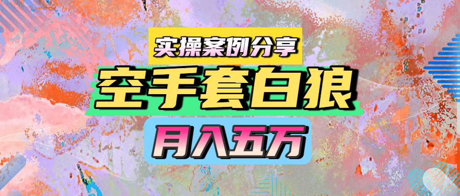 空手套白狼，月入五万，实操案例分享网创库-网创项目资源站-副业项目-创业项目-搞钱项目网创库