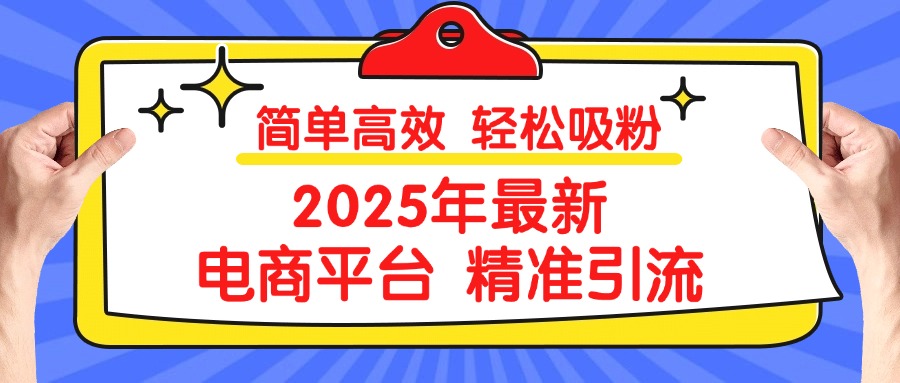 2025年最新电商平台精准引流 简单高效 轻松吸粉网创库-网创项目资源站-副业项目-创业项目-搞钱项目网创库
