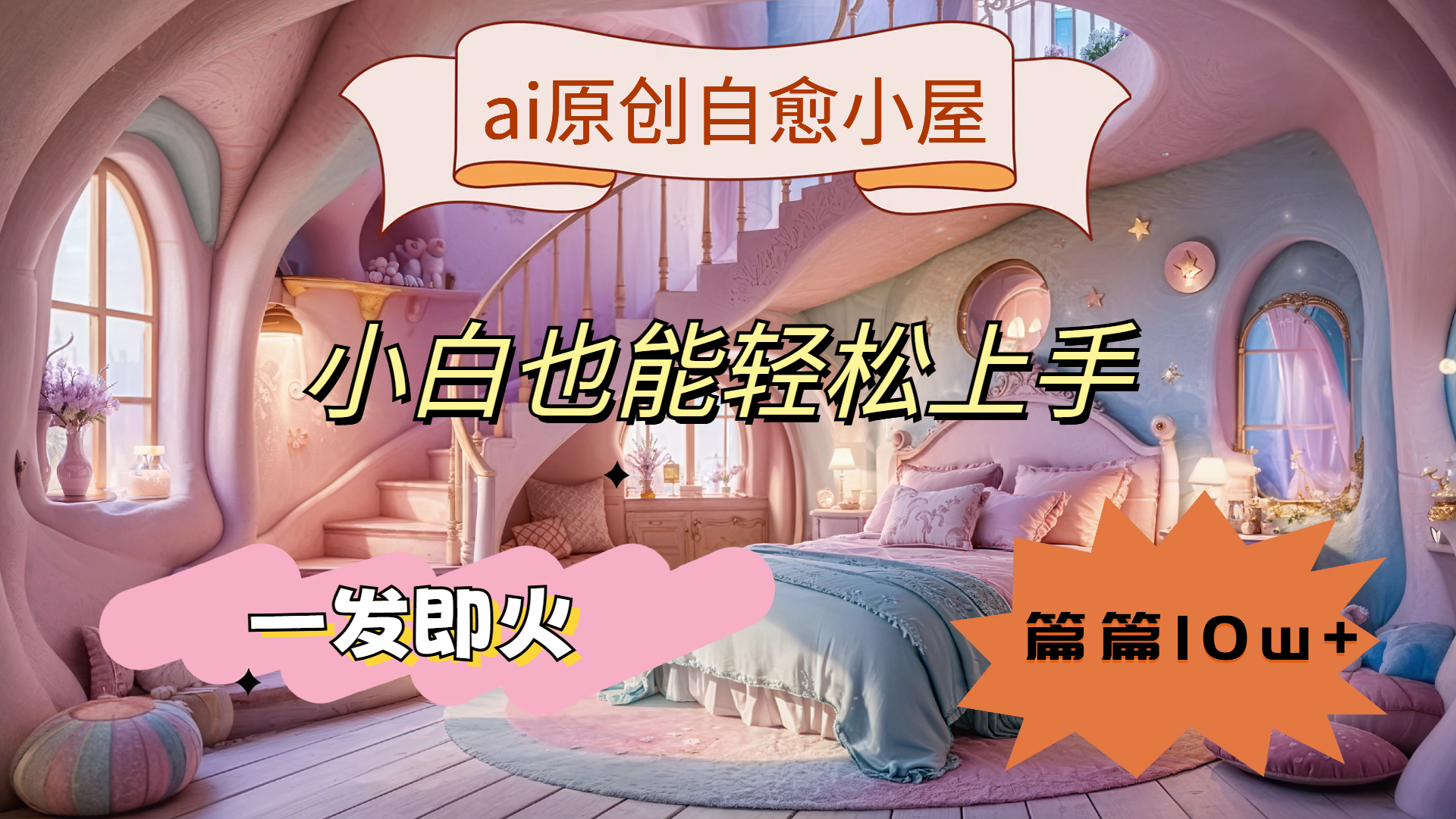 ai原创治愈小屋，小白也能轻松上手，一发即火，篇篇10w+网创库-网创项目资源站-副业项目-创业项目-搞钱项目网创库