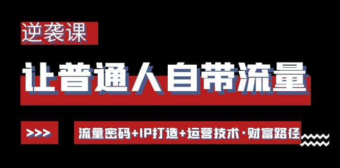 让普通人自带流量的逆袭课：流量密码+IP打造+运营技术·财富路径网创库-网创项目资源站-副业项目-创业项目-搞钱项目网创库