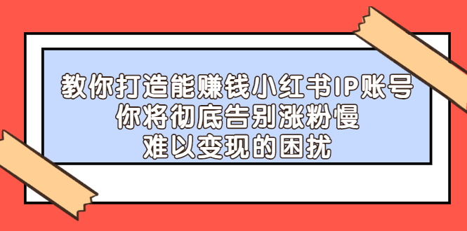 教你打造能赚钱小红书IP账号，了解透彻小红书的真正玩法网创库-网创项目资源站-副业项目-创业项目-搞钱项目网创库