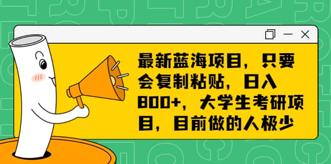 最新蓝海项目，只要会复制粘贴，日入800+，大学生考研项目，目前做的人极少网创库-网创项目资源站-副业项目-创业项目-搞钱项目网创库