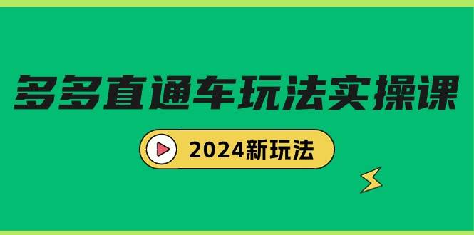 多多直通车玩法实战课，2024新玩法（7节课）网创库-网创项目资源站-副业项目-创业项目-搞钱项目网创库