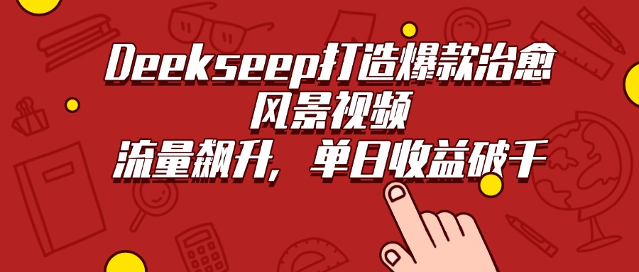 Deekseep打造爆款治愈风景视频，流量飙升，单日收益破千网创库-网创项目资源站-副业项目-创业项目-搞钱项目网创库