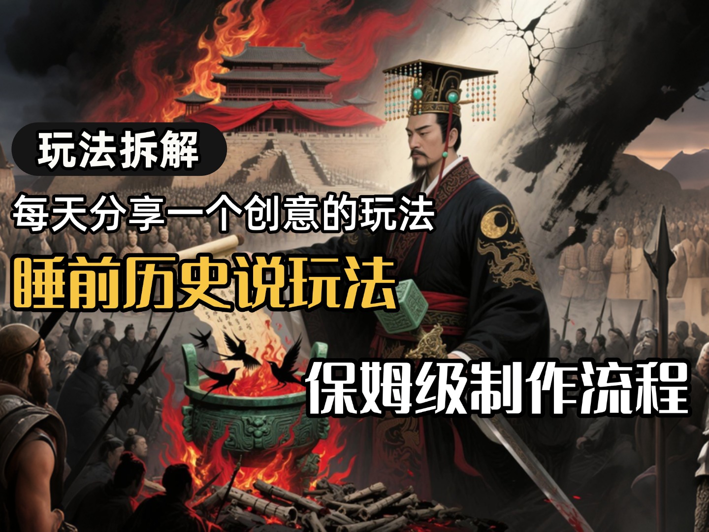 13条作品涨粉24.5万，全流程拆解睡前历史说，保姆级教程网创库-网创项目资源站-副业项目-创业项目-搞钱项目网创库