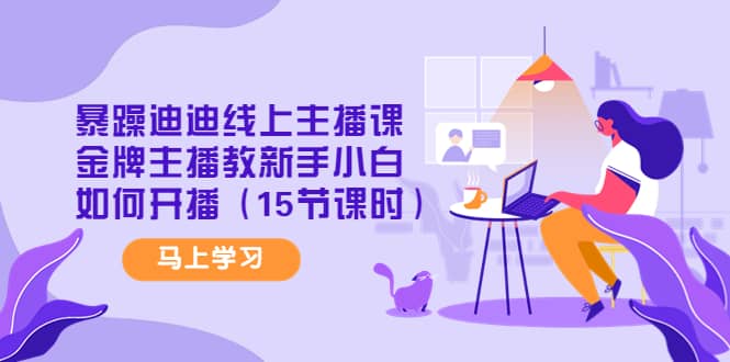 暴躁迪迪线上主播课，金牌主播教新手小白如何开播（15节课时）网创库-网创项目资源站-副业项目-创业项目-搞钱项目网创库