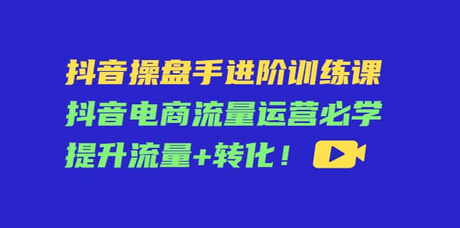 抖音操盘手进阶训练课：抖音电商流量运营必学，提升流量+转化网创库-网创项目资源站-副业项目-创业项目-搞钱项目网创库