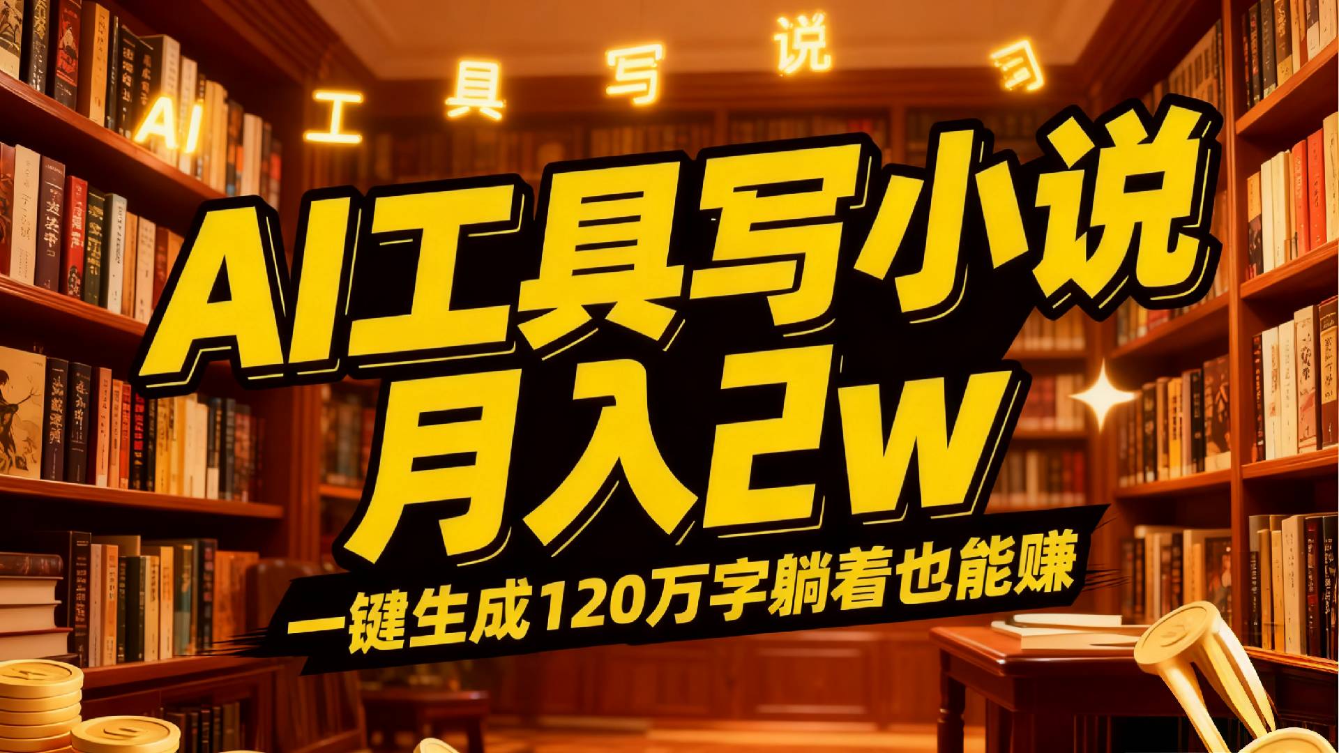 2026年AI工具写小说,一键生成120万字，躺着也能赚，月入2w+网创库-网创项目资源站-副业项目-创业项目-搞钱项目网创库