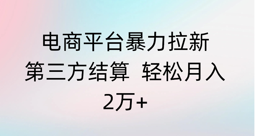 电商平台暴力拉新第三方结算 轻松月入2万+网创库-网创项目资源站-副业项目-创业项目-搞钱项目网创库