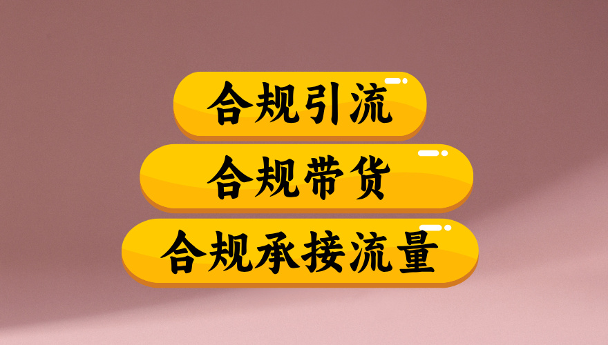 合规引流、合规并且高效地做带货、合规承接流量（揭秘）网创库-网创项目资源站-副业项目-创业项目-搞钱项目网创库