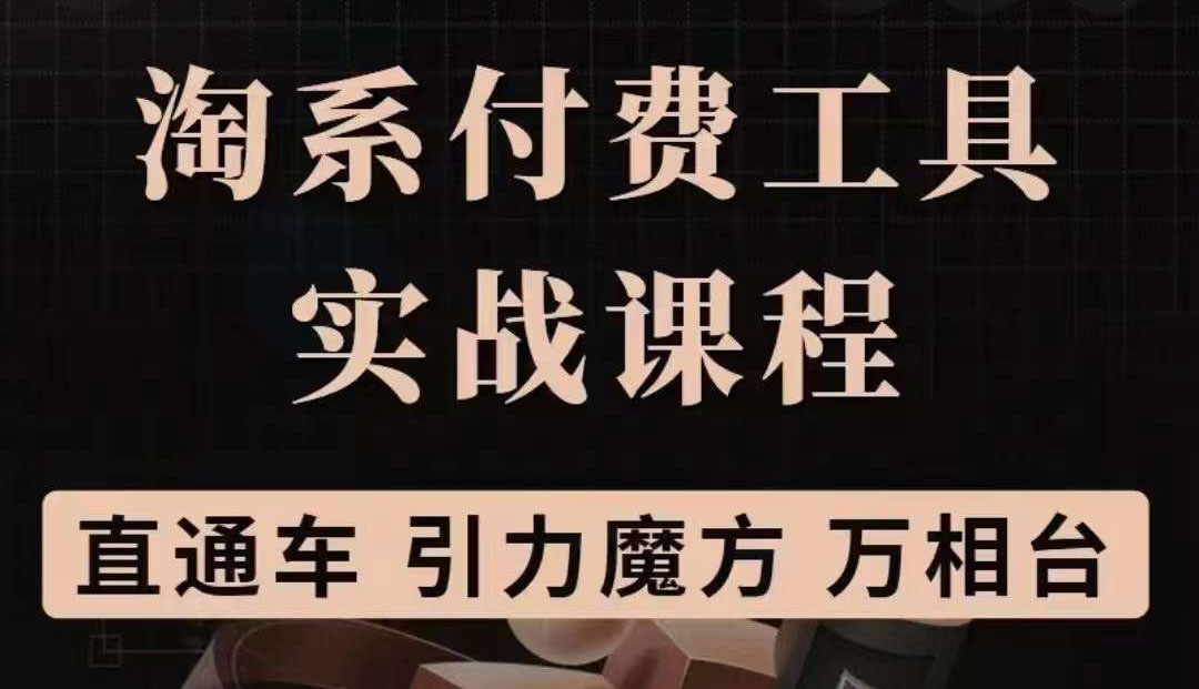 淘系付费工具实战课程【直通车、引力魔方】战略优化，实操演练（价值1299）网创库-网创项目资源站-副业项目-创业项目-搞钱项目网创库