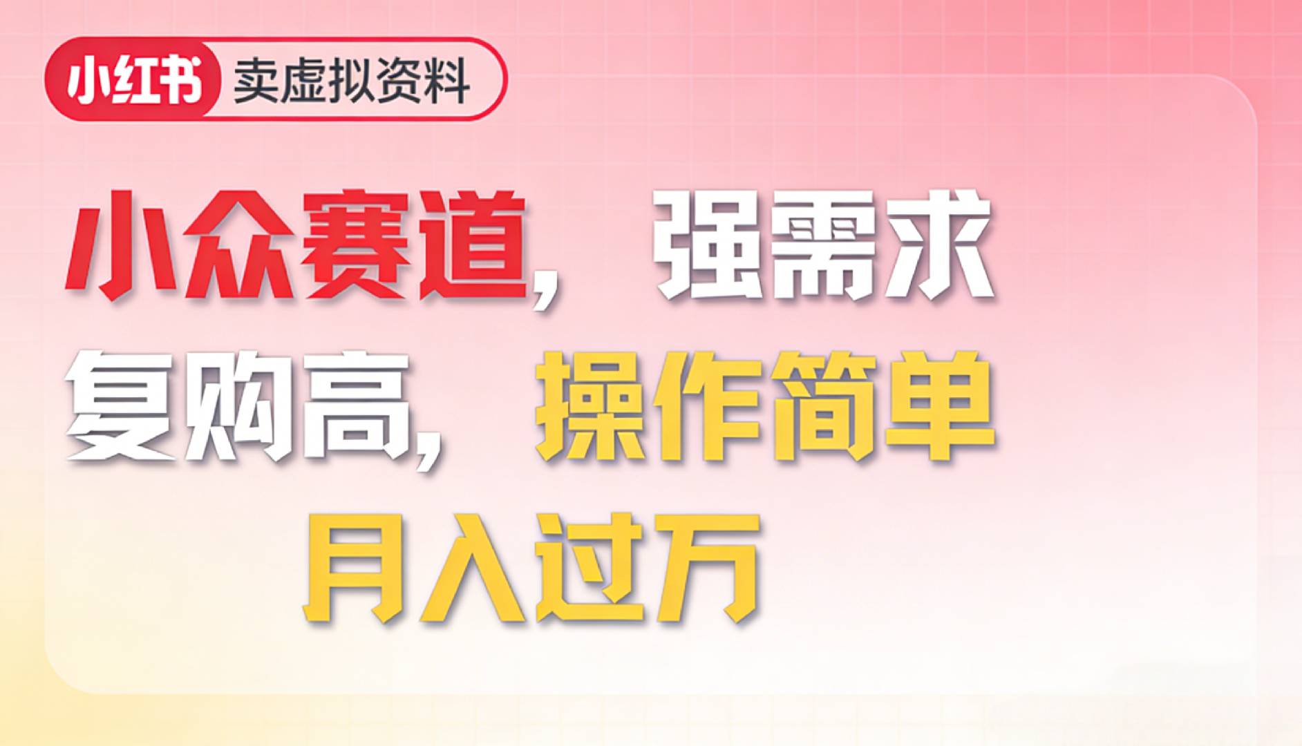 2026年就做小众赛道，强需求，复购高，月入过万，操作简单网创库-网创项目资源站-副业项目-创业项目-搞钱项目网创库