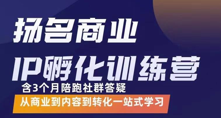 杨名商业IP孵化训练营，从商业到内容到转化一站式学 价值5980元网创库-网创项目资源站-副业项目-创业项目-搞钱项目网创库