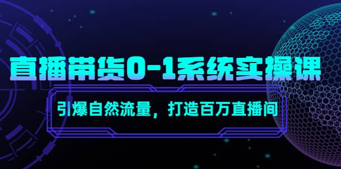 直播带货0-1系统实操课，引爆自然流量，打造百万直播间网创库-网创项目资源站-副业项目-创业项目-搞钱项目网创库