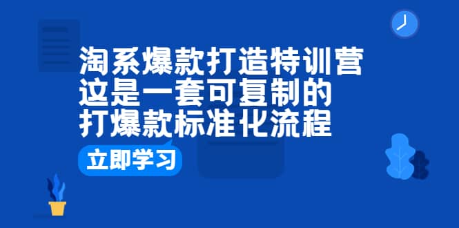 淘系爆款打造特训营：这是一套可复制的打爆款标准化流程网创库-网创项目资源站-副业项目-创业项目-搞钱项目网创库