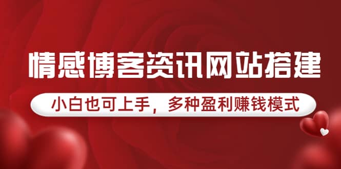 情感博客资讯网站搭建教学，小白也可上手，多种盈利赚钱模式（教程+源码）网创库-网创项目资源站-副业项目-创业项目-搞钱项目网创库