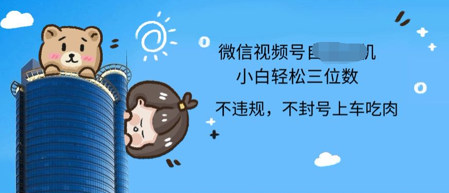 2024最新微信视频号挂机小白可上手，轻松日入三位数网创库-网创项目资源站-副业项目-创业项目-搞钱项目网创库