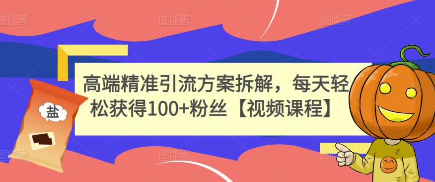 高端精准引流方案拆解，每天轻松获得100+粉丝【视频课程】网创库-网创项目资源站-副业项目-创业项目-搞钱项目网创库