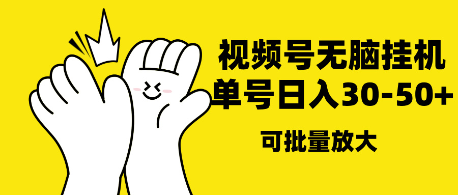 视频号无脑挂机，单号30-50+，可批量放大网创库-网创项目资源站-副业项目-创业项目-搞钱项目网创库