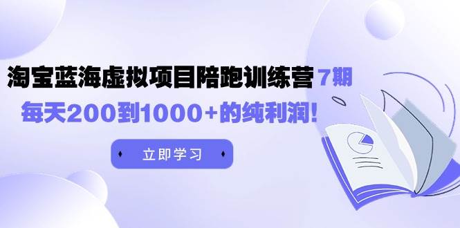 黄岛主《淘宝蓝海虚拟项目陪跑训练营7期》每天200到1000+的纯利润网创库-网创项目资源站-副业项目-创业项目-搞钱项目网创库