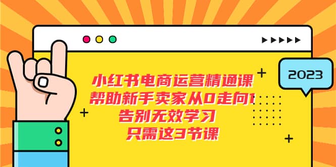 小红书电商·运营精通课，帮助新手卖家从0走向1 告别无效学习（7节视频课）网创库-网创项目资源站-副业项目-创业项目-搞钱项目网创库