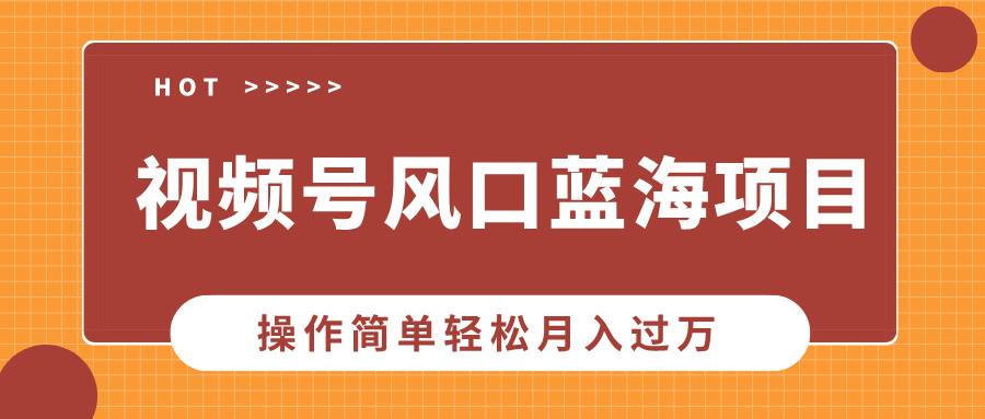 视频号风口蓝海项目，中老年人的流量密码，操作简单轻松月入过万网创库-网创项目资源站-副业项目-创业项目-搞钱项目网创库
