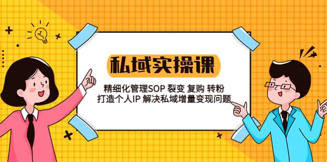 私域实战课程：精细化管理SOP 裂变 复购 转粉 打造个人IP 私域增量变现问题网创库-网创项目资源站-副业项目-创业项目-搞钱项目网创库