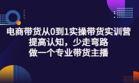 电商带货从0到1实操带货实训营:提高认知,少走弯路,做一个专业带货主播网创库-网创项目资源站-副业项目-创业项目-搞钱项目网创库