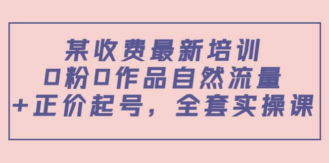某收费最新培训：0粉0作品自然流量+正价起号，全套实操课网创库-网创项目资源站-副业项目-创业项目-搞钱项目网创库